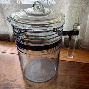 Vintage Pyrex 6 Cup Flameware Coffee Percolator Lid And Pot Only
No insides